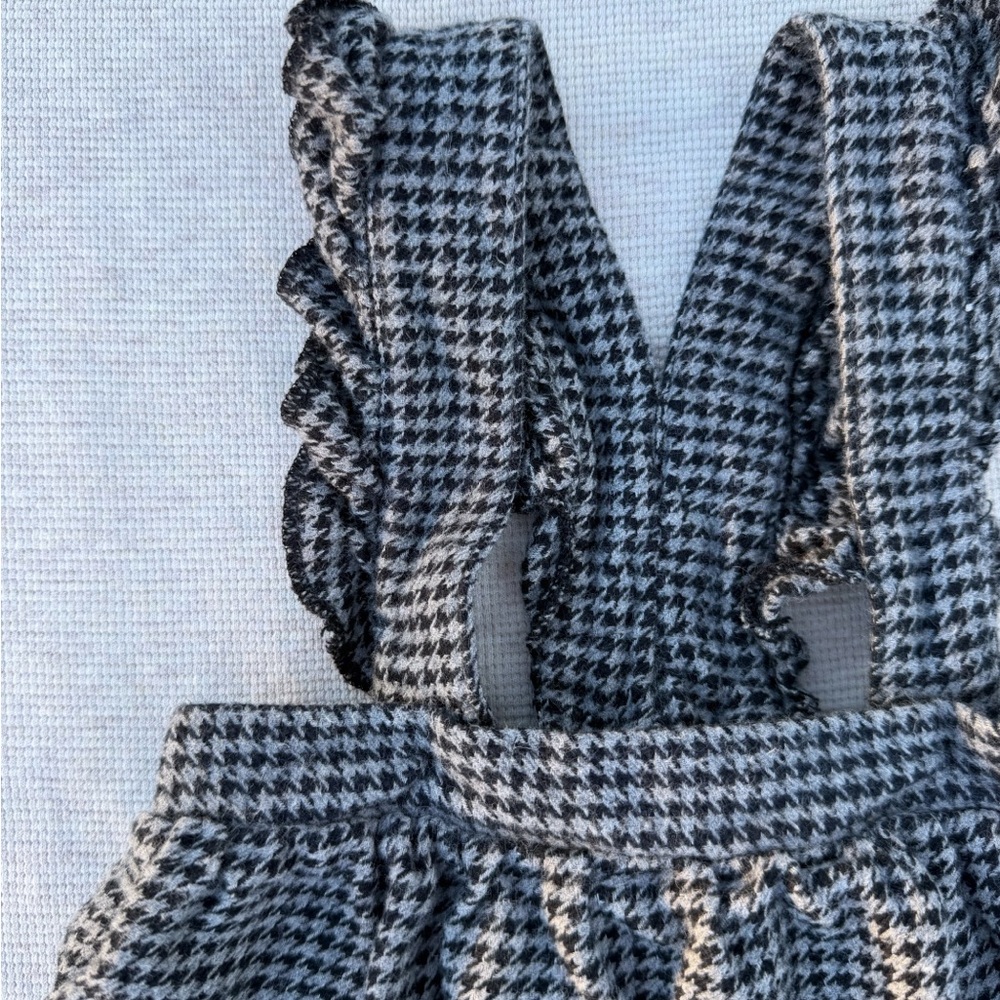 Colored Organics Flannel Houndstooth Pinafore Dress 12-18M - Picture 4 of 4